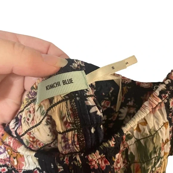 Kimchi Blue Patsy Patchwork Smocked Romper Playsuit w/Square Neckline - Picture 5 of 12